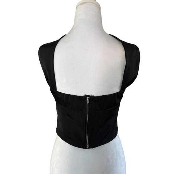 Missguided Satin Bandeau Tie Neck Corset Top | Size Small - Picture 6 of 11